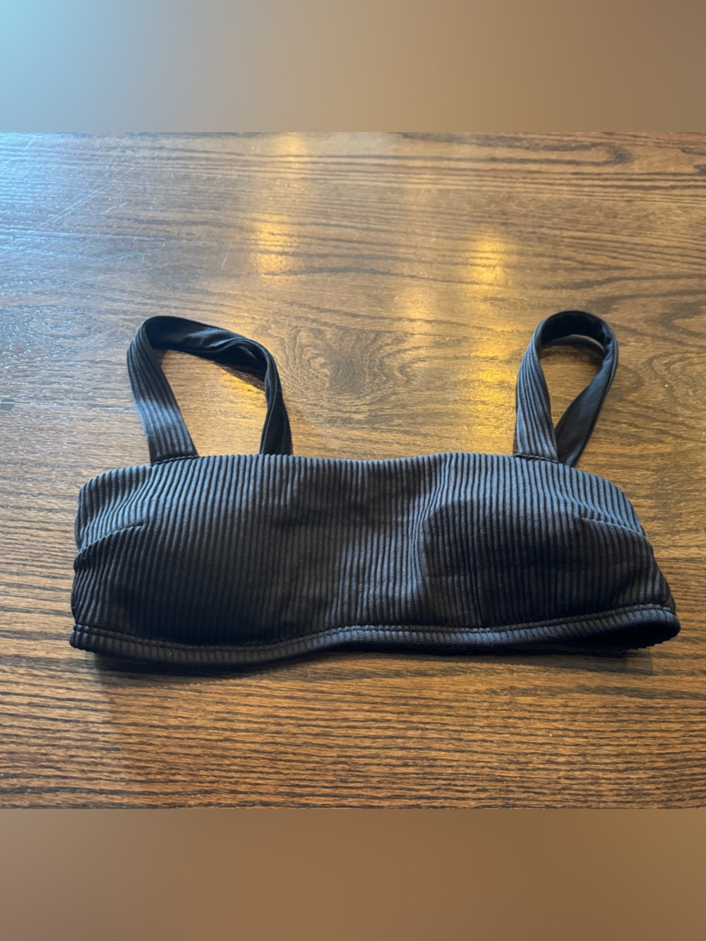 Hollister Black Ribbed Bikini Bralette